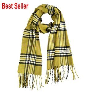 Unisex Cashmere-Feel Winter Scarf Tartan Plaid Classic Elegant Versatile